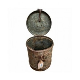 Bidone decorativo Alexandra House Living Marrone Ferro Stile artigianale 22 x 27 x 22 cm