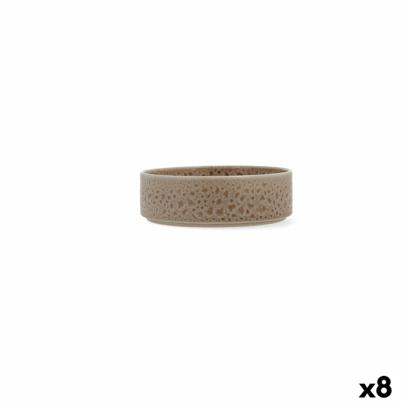 Set da Aperitivo Ariane Porous Beige Ceramica 16 cm (8 Unità)