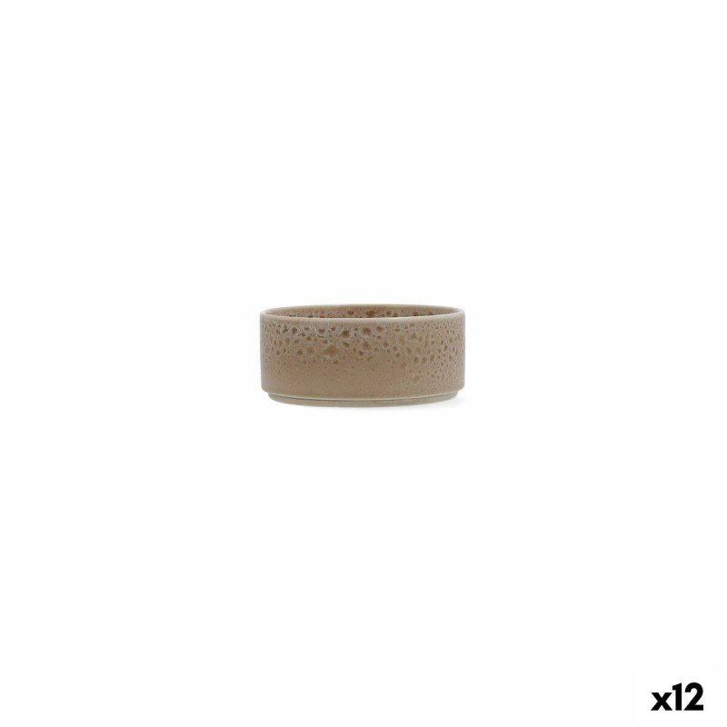 Set da Aperitivo Ariane Porous Beige Ceramica 12 cm (12 Unità)
