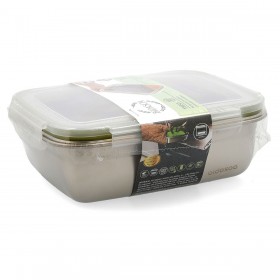 Porta pranzo Ermetico Bidasoa Theo Rettangolare 1,8 L 23 x 18 x 8 cm Metallo (6 Unità)