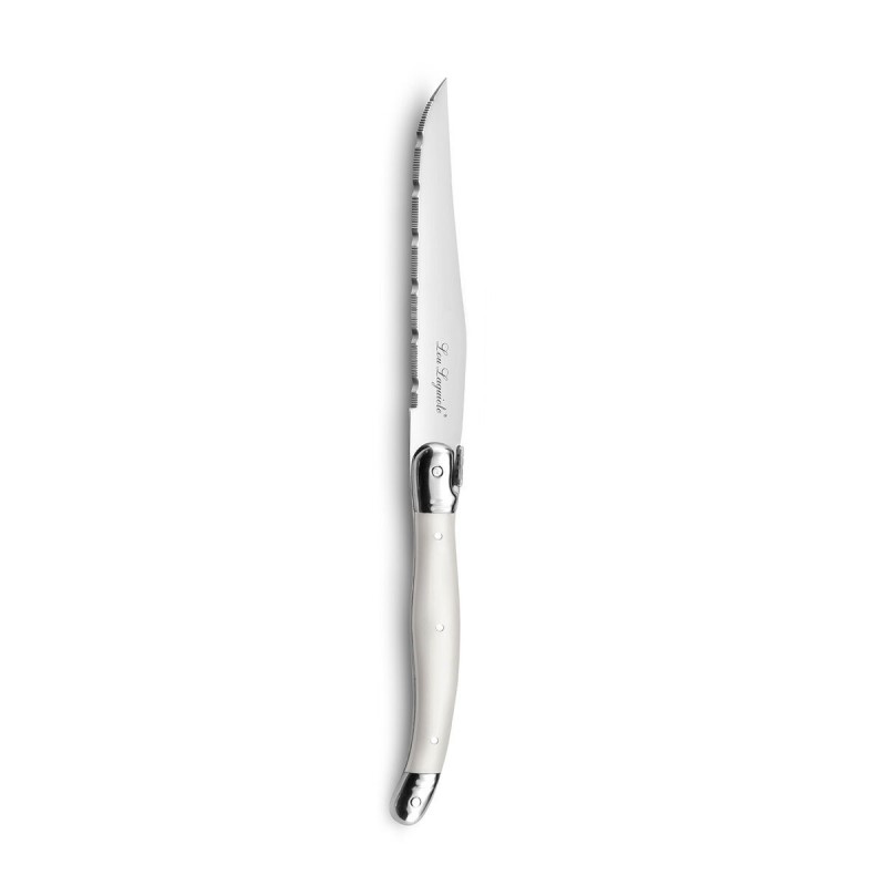 Set di Coltelli per Carne Lou Laguiole Rustic Bianco Metallo 13 cm Carni (6 Unità)