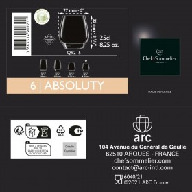 Set di Bicchieri Chef & Sommelier Absoluty Vetro 250 ml 6 Unità