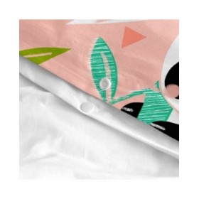 Set di copripiumino HappyFriday Moshi Moshi Panda Garden Rosa Singolo 2 Pezzi