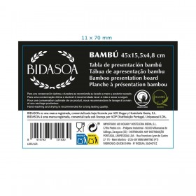 Vassoio per aperitivi Bidasoa Bambu Marrone Legno 45 x 15,5 x 4,8 cm