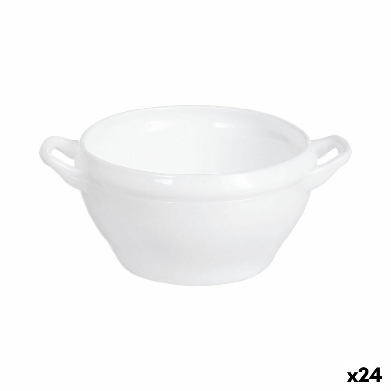 Tazze per Consommé Luminarc Bol Opal Bianco 540 ml Con manici (24 Unità)