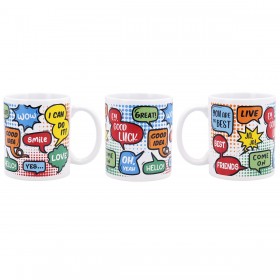 Tazza Quid Wow Fumetti Multicolore Ceramica 330 ml (12 Unità)