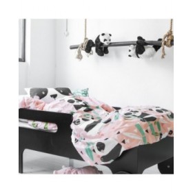 Set di copripiumino HappyFriday Moshi Moshi Panda Garden Rosa Singolo 2 Pezzi