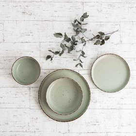 Ciotola per Aperitivi Quid Duna Verde Ceramica 15 x 15 cm (6 Unità)