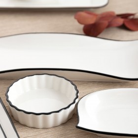Vassoio per aperitivi Quid Gastro Bianco Nero Ceramica 10,5 x 3 cm (12 Unità)