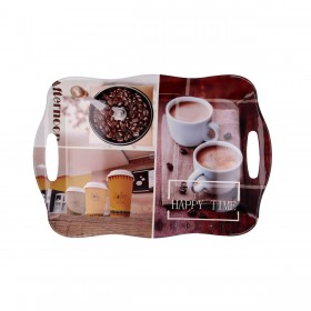 Vassoio per la colazione Quid Habitat Multicolore Plastica 34 x 25 x 2 cm Con manici Caffè (12 Unità)