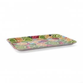 Vassoio per la colazione Quid Habitat Multicolore Plastica 32 x 23 x 1,7 cm Con manici Frutta (12 Unità)