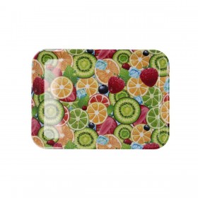 Vassoio per la colazione Quid Habitat Multicolore Plastica 28 x 20 x 1,5 cm Con manici Frutta (12 Unità)