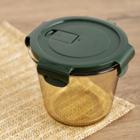 Porta pranzo Ermetico Bidasoa Infinity Rotonda 700 ml Giallo Vetro (12 Unità)