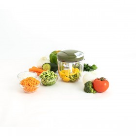 Mini Tritatutto Manuale con Corda Quid Naturalia Verde Metallo 12,5 x 14 cm Manuale