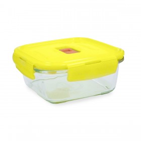 Porta pranzo Ermetico Luminarc Pure Box Holy Giallo Vetro Quadrato 1,22 L (6 Unità)