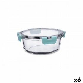 Porta pranzo Ermetico Quid Purity Rotonda 970 ml Trasparente Vetro (6 Unità)