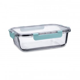 Porta pranzo Ermetico Quid Purity Rettangolare 1,5 L Trasparente Vetro (6 Unità)