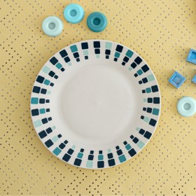 Piatto da pranzo Quid Simetric Azzurro Ceramica 23 cm (12 Unità)
