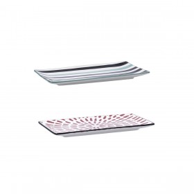 Vassoio per aperitivi Bidasoa Zigzag Multicolore Ceramica Rettangolare 20 x 11 cm 2 Unità