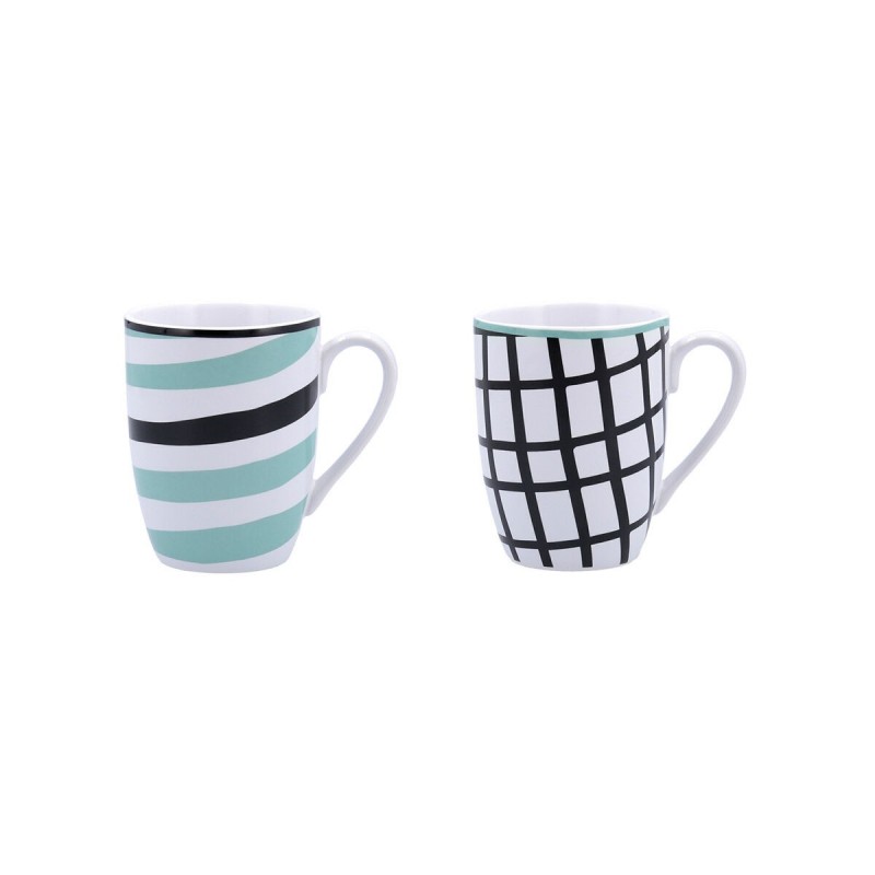 Tazza Bidasoa Zigzag Multicolore Ceramica 2 Pezzi 330 ml