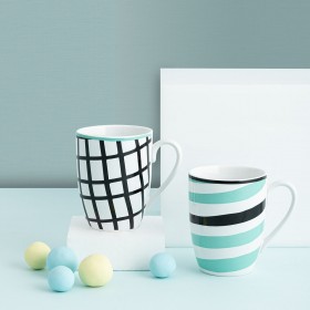 Tazza Bidasoa Zigzag Multicolore Ceramica 2 Pezzi 330 ml