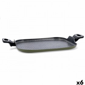 Piastra per Arrostire Quid Naturalia Nero Metallo 39 x 28 cm (6 Unità)