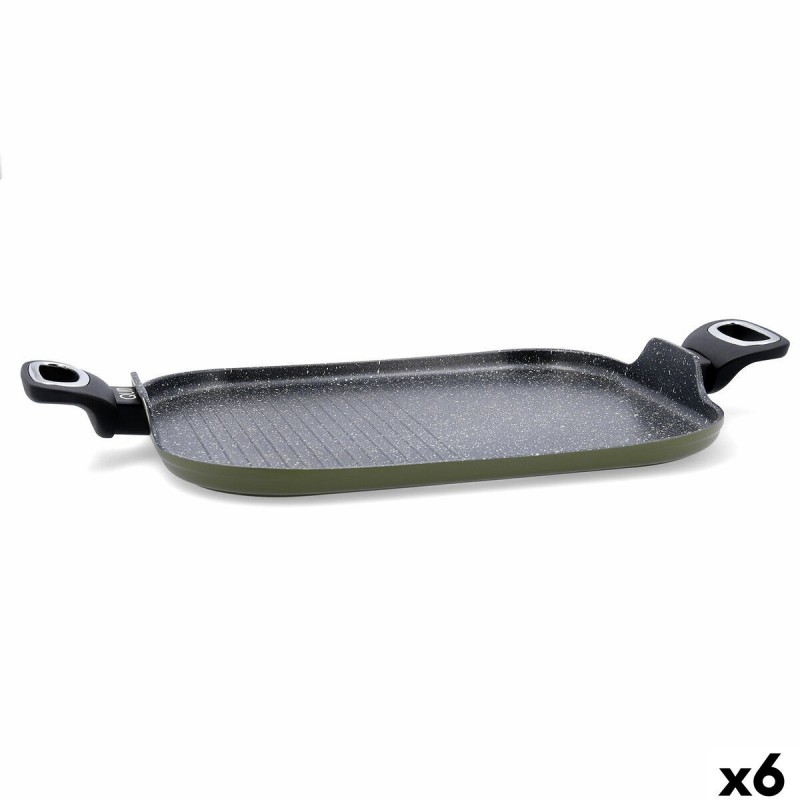 Piastra per Arrostire Quid Naturalia Nero Metallo 39 x 28 cm (6 Unità)
