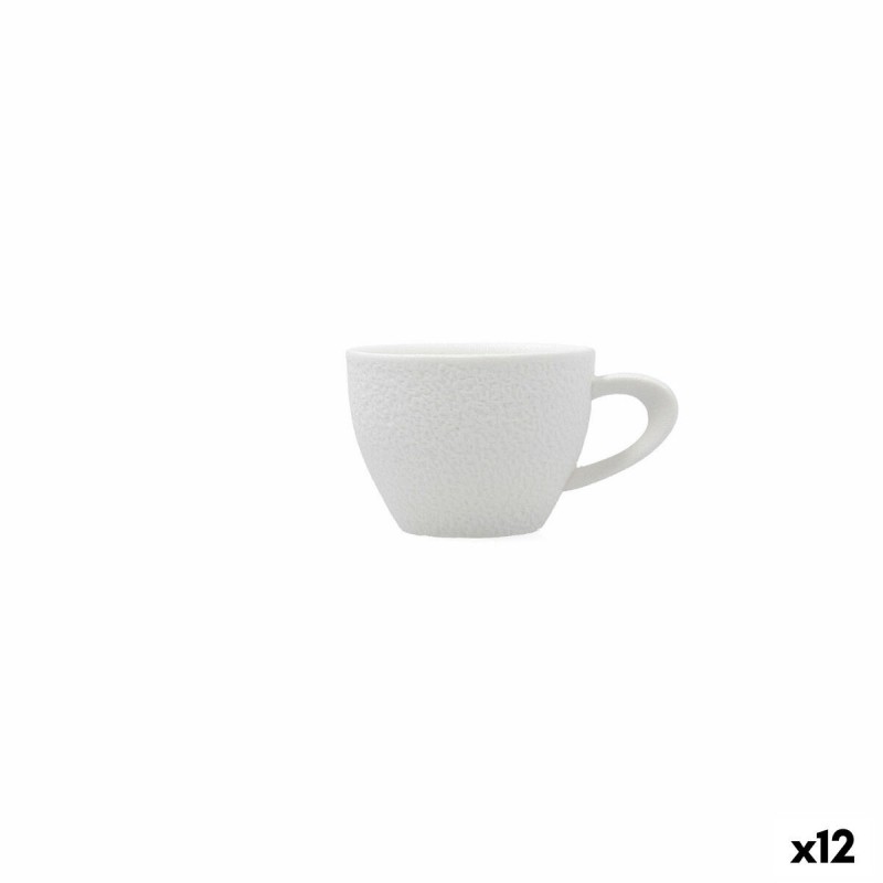 Set di Tazze da Caffè Bidasoa Fosil Bianco Ceramica Allumina 80 ml (12 Unità)