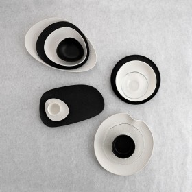 Set di Tazze da Caffè Bidasoa Fosil Bianco Ceramica Allumina 80 ml (12 Unità)