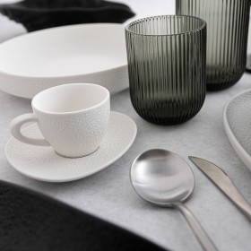 Set di Tazze da Caffè Bidasoa Fosil Bianco Ceramica Allumina 80 ml (12 Unità)