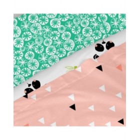 Set di Lenzuola HappyFriday Moshi Moshi Panda garden Rosa Singolo 2 Pezzi