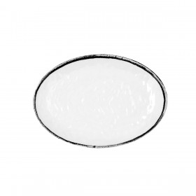 Piatto da pranzo Quid Select Filo Bianco Nero Plastica 21,3 x 15 cm (12 Unità)