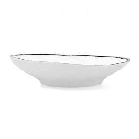 Piatto da pranzo Quid Select Filo Bianco Nero Plastica Triangolare 26 x 21 x 5,9 cm (9 Unità)