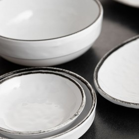 Piatto da pranzo Quid Select Filo Bianco Nero Plastica Quadrato 19 x 19 x 4,5 cm (12 Unità)
