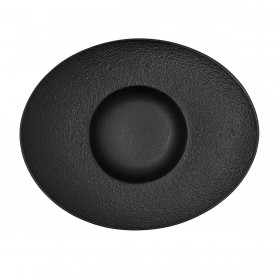 Piatto Fondo Bidasoa Fosil Nero Ceramica Ovale 27,3 x 22,2 x 5,7 cm (8 Unità)