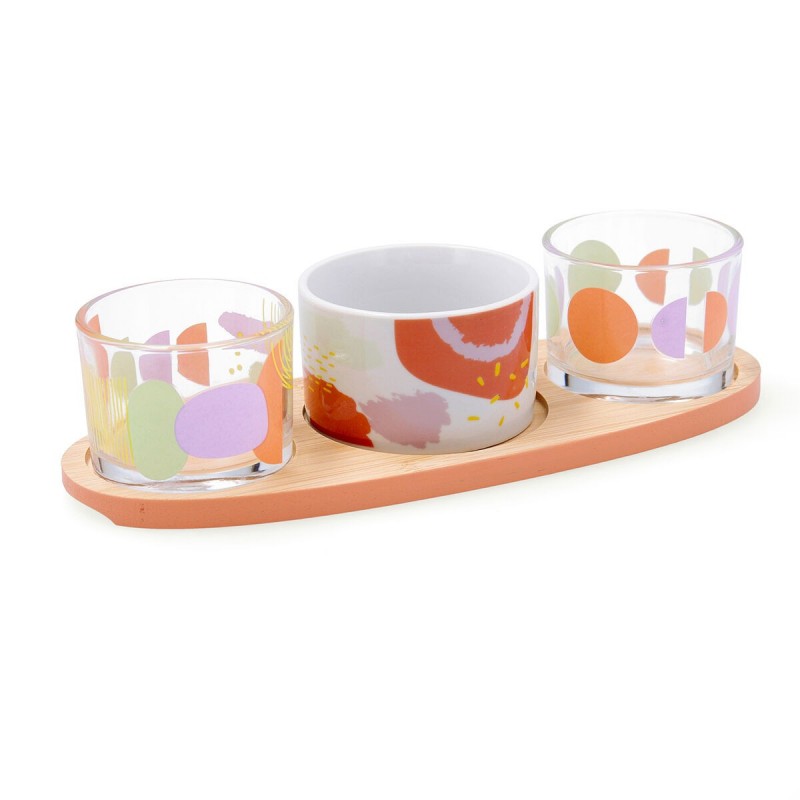 Set da portata Quid Kaleido Multicolore Legno 25 x 10 x 5,5 cm (4 Pezzi)