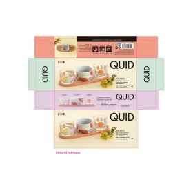Set da portata Quid Kaleido Multicolore Legno 25 x 10 x 5,5 cm (4 Pezzi)