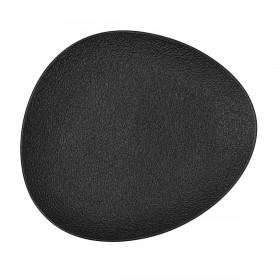 Piatto da pranzo Bidasoa Fosil Nero Ceramica Ovale 28 x 24,8 x 2,5 cm (6 Unità)