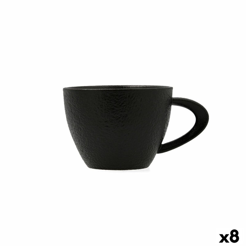 Tazza Bidasoa Fosil Nero Ceramica Allumina 220 ml (8 Unità)