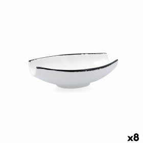 Ciotola Ariane Vital Filo Bianco Nero Ceramica 19 x 13,5 cm (8 Unità)
