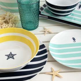 Piatto da pranzo Quid Atlantic Multicolore Bioplastica 25 cm (12 Unità)