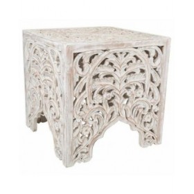 Tavolino da Caffè Alexandra House Living Bianco Legno di mango 45 x 45 x 45 cm
