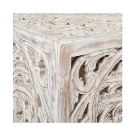 Tavolino da Caffè Alexandra House Living Bianco Legno di mango 45 x 45 x 45 cm
