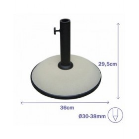 Marbueno Base Ombrellone Rotonda Cemento 36x29,5 cm 11KG Bianco Giardino e Terrazza