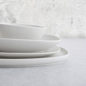 Piatto Fondo Bidasoa Fosil Bianco Ceramica Quadrato 21,9 x 21,7 x 4,8 cm (6 Unità)