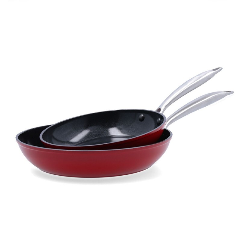 Set di padelle Quid Mirro Rosso Metallo 2 Pezzi