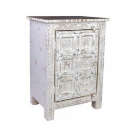 Comodino Alexandra House Living Bianco Marrone 40 x 53 x 73 cm