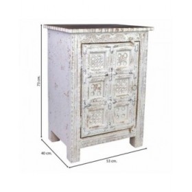 Comodino Alexandra House Living Bianco Marrone 40 x 53 x 73 cm