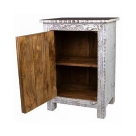Comodino Alexandra House Living Bianco Marrone 40 x 53 x 73 cm