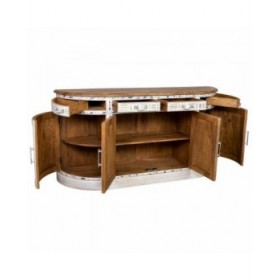 Credenza Alexandra House Living Bianco Marrone Ottone Legno di mango 45 x 177 x 91 cm